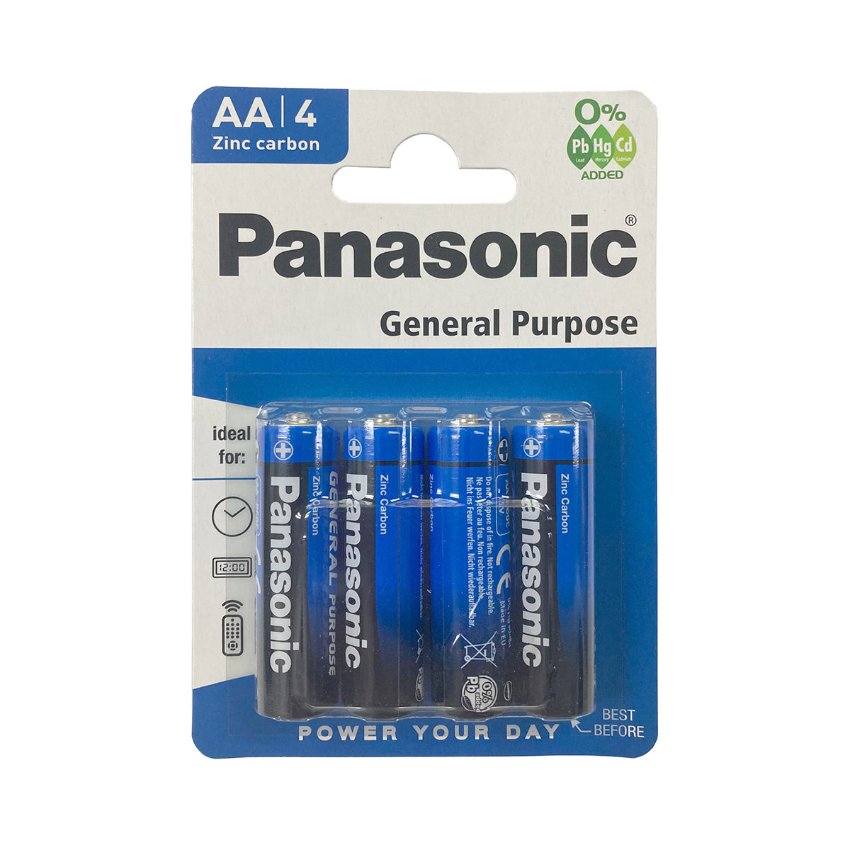 4 Pack AA Panasonic General Purpose Battery - AAGP