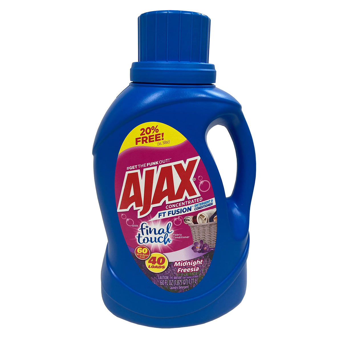 60 Oz Ajax 5 in 1 Fusion Laundry Detergent, Midnight Freesia