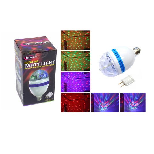 Rotating Disco Party Light Bulb With Plug Socket - BLSS