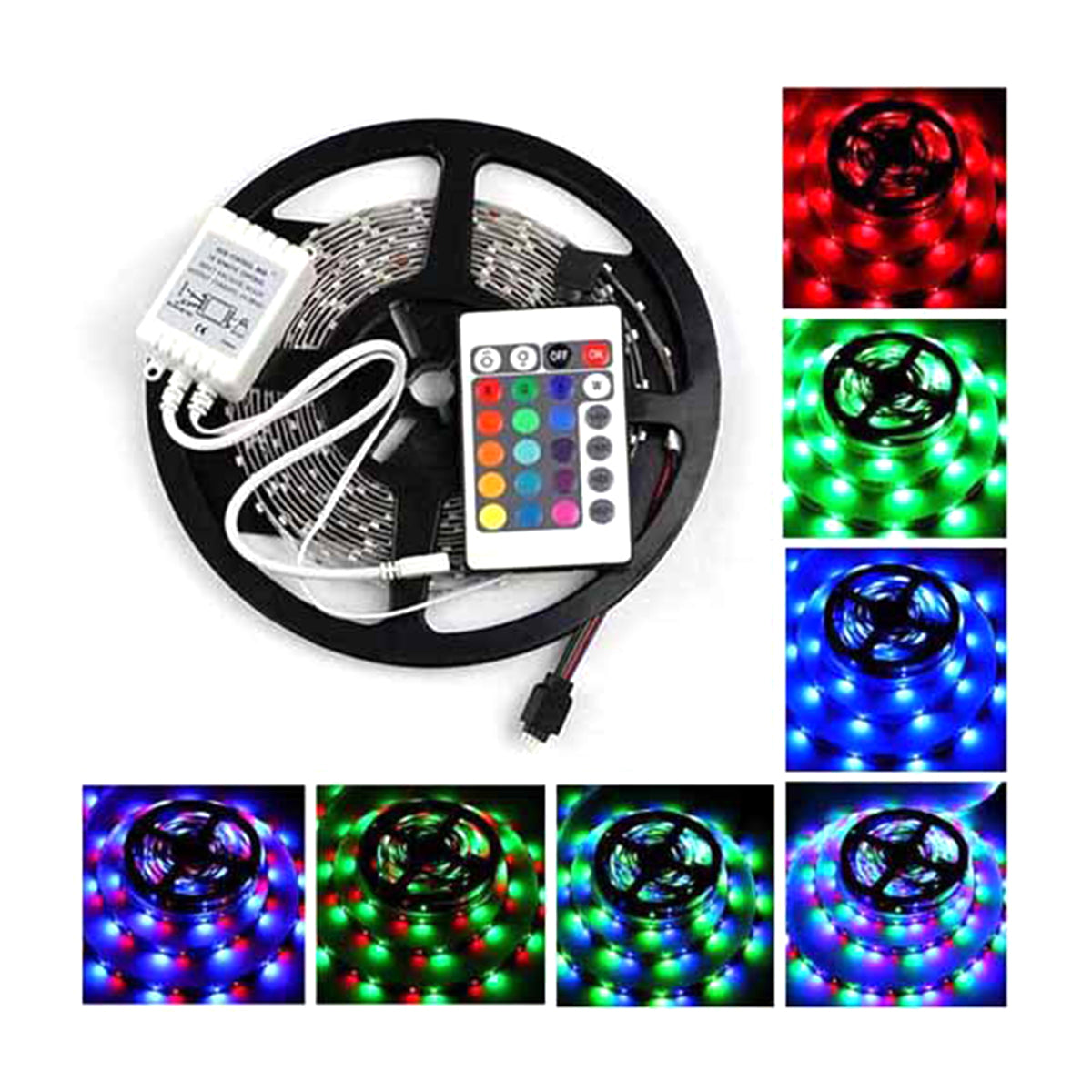 16 Ft Led Strip Light With Remote Control & Ac/Dc Adaptor - FL5M