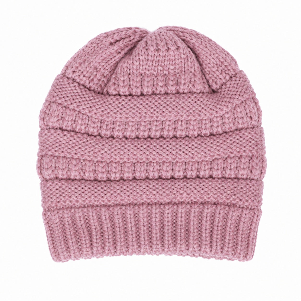 Messy Bun Knitted Beanie Hat - MBEANIE