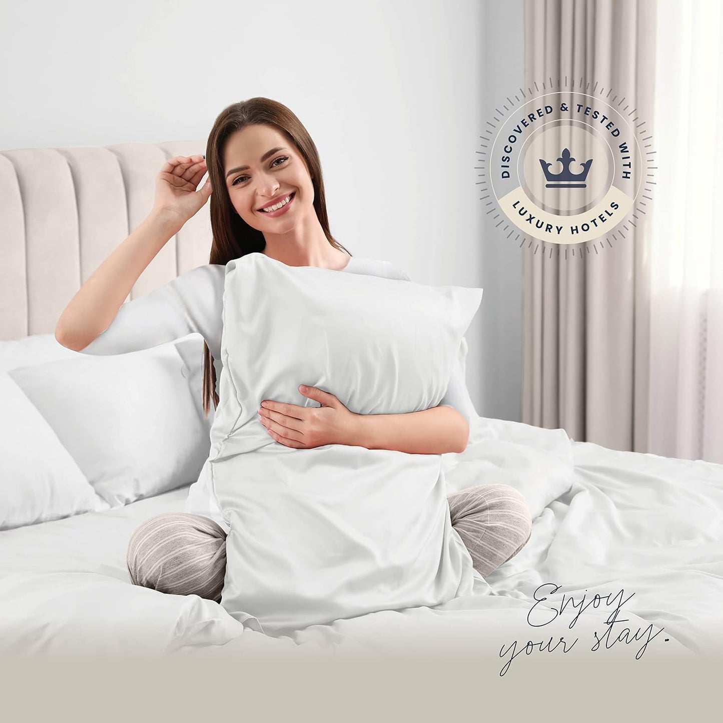 BELADOR 4 Pc Twin Bed Sheets (White) - MBLS101