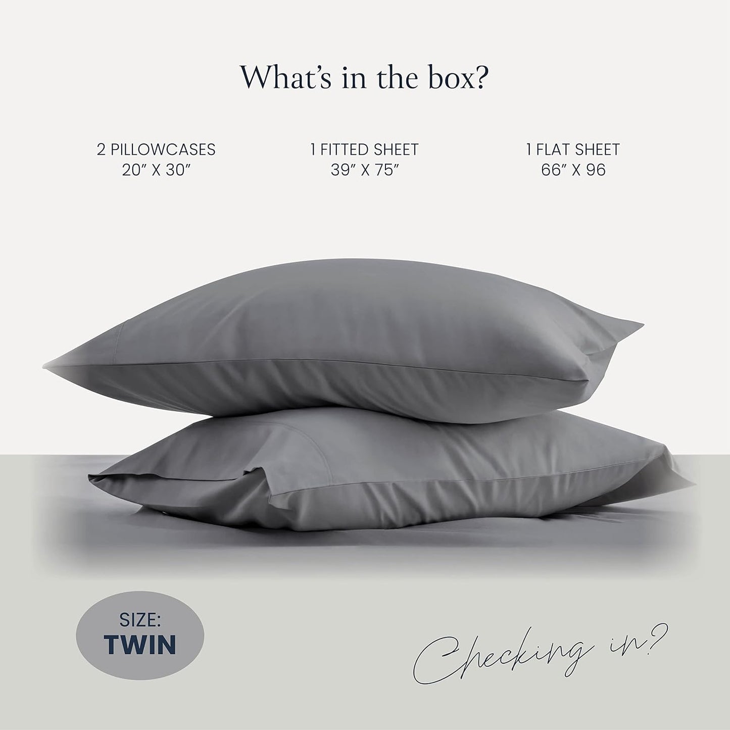 BELADOR 4 Pc Twin Bed Sheets(Grey) - MBLS102
