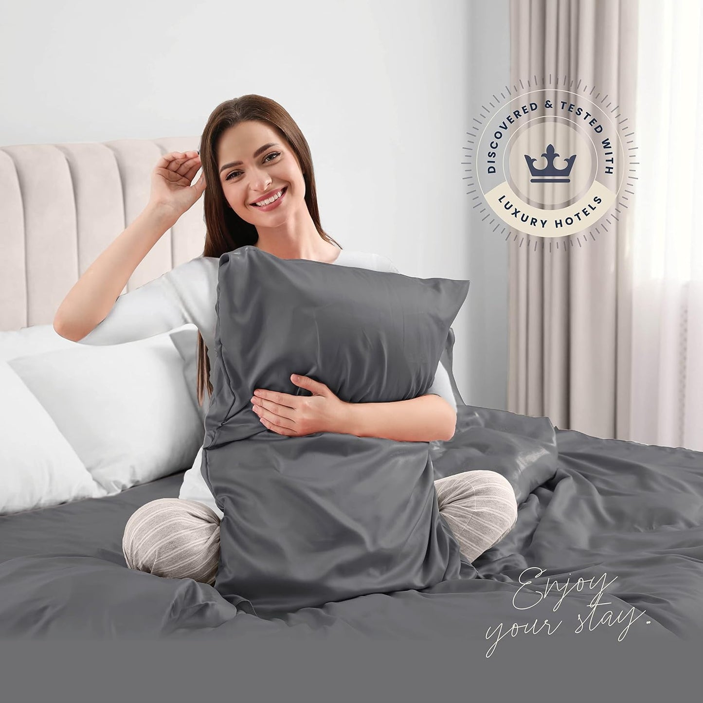 BELADOR 4 Pc Twin Bed Sheets(Grey) - MBLS102