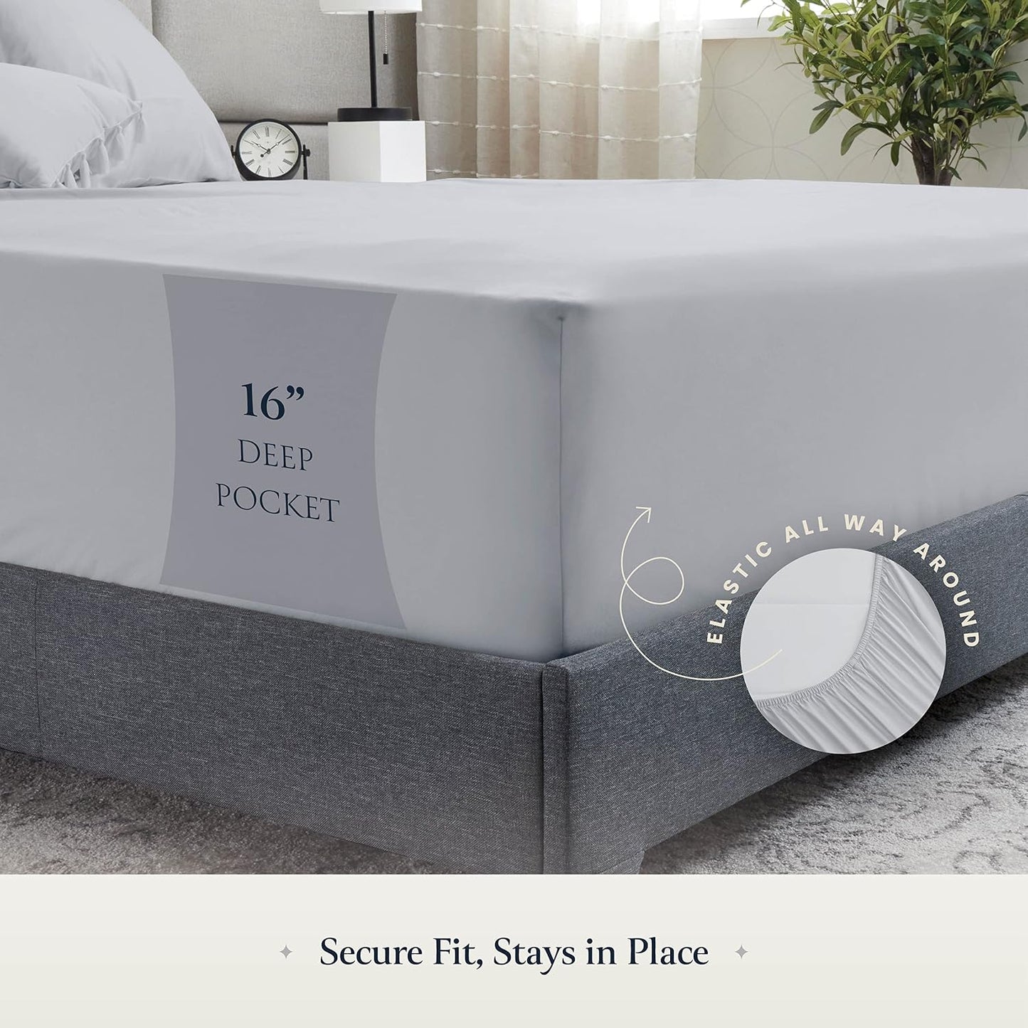 BELADOR 4 Pc Twin Bed Sheets(Dove Grey) - MBLS104
