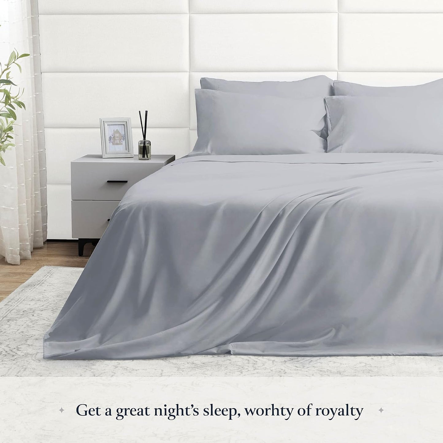 BELADOR 4 Pc Twin Bed Sheets(Dove Grey) - MBLS104