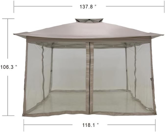 ELEVON 11 x 11 Ft Pop-up Gazebo Tent With Netting - MGAZEBO