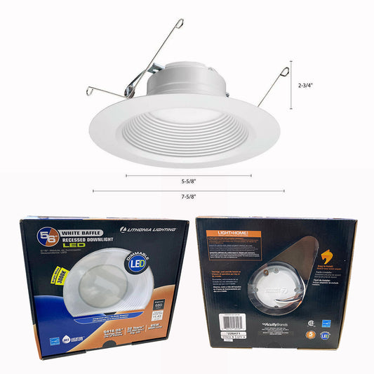 6” & 5” Led Dimmable Matte White Baffle 3000K Lithonia Lighting - MHD71
