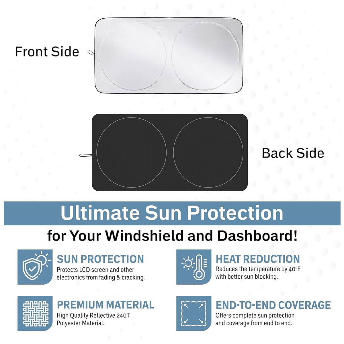 AUTOVIR Car Sunshade 64 x 32 Inches - MHWBVK