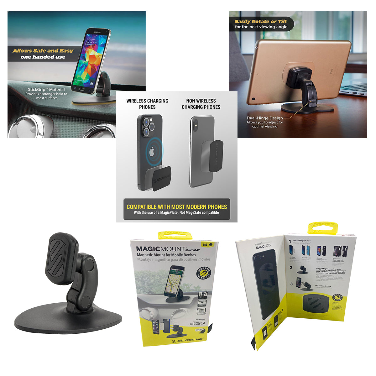 SCOSCHE Phone Magnetic Mount for Car Dash or Table - MMAGMS2