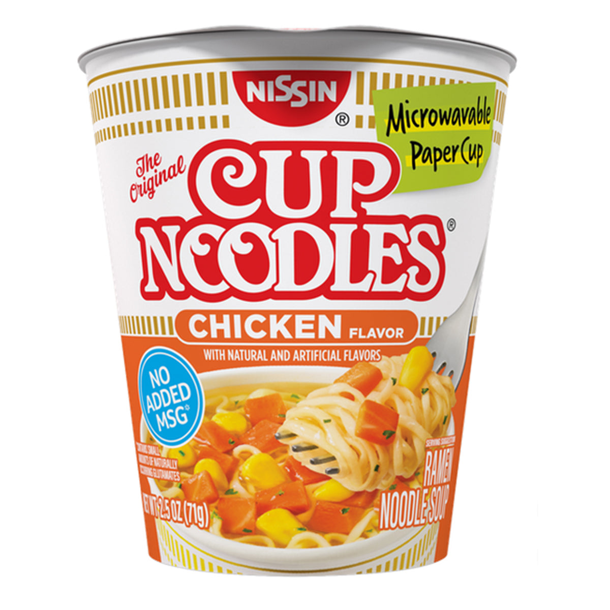 2.5 OZ NISSIN Cup Noodles Chicken Flavor (Microwavable Paper Cup) - MNOODLES24C