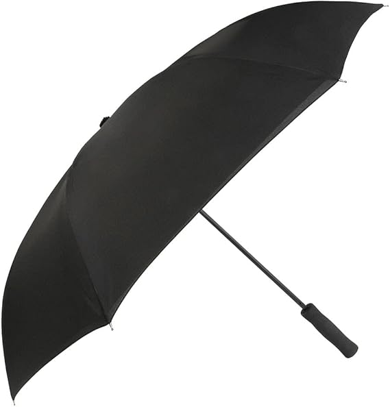 2 Layers 46 Inches Inverted Umbrella (Black/Black) - MREVKK