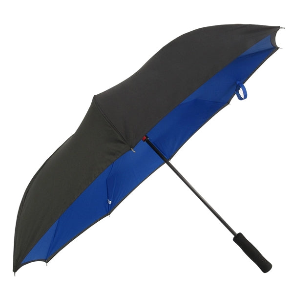 2 Layers 46 Inches Inverted Umbrella (Black/Royal Blue) - MREVKR