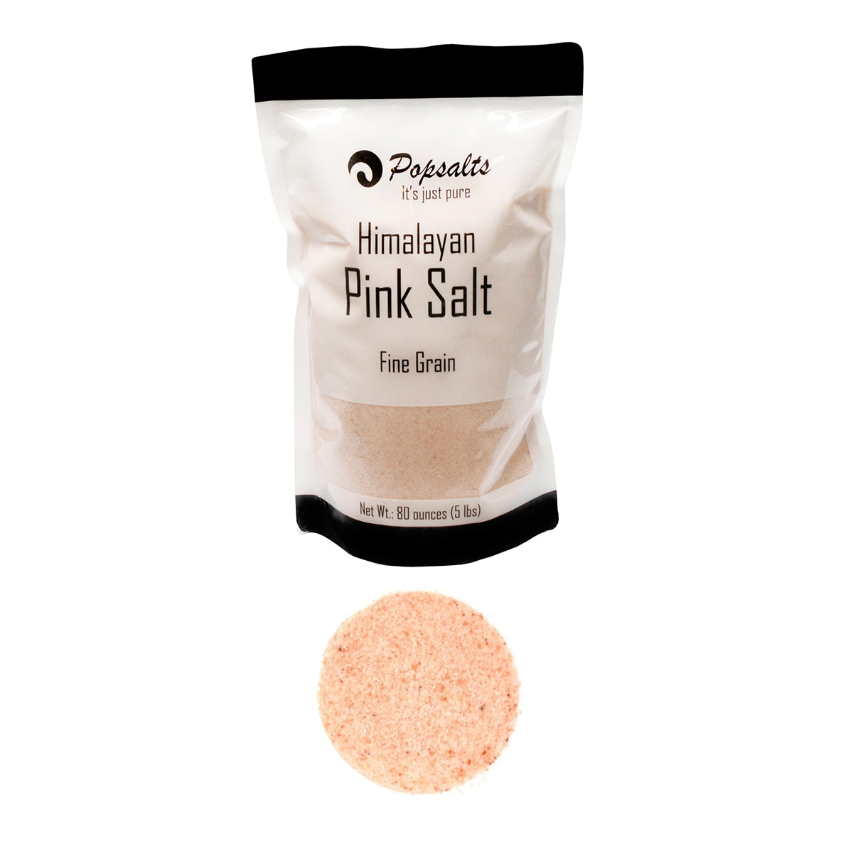 Popsalts Himalayan Pink Salt 5 Pounds Pouch Fine Grain Kosher and Natural Certified - MSL4