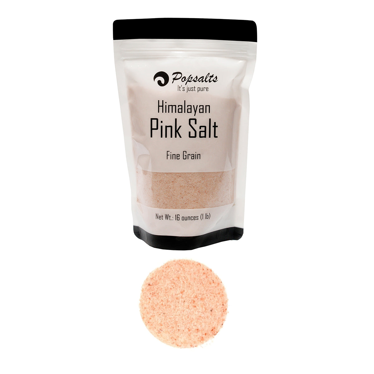 Popsalts Himalayan Pink Salt 1 Pound Pouch Fine Grain Kosher and Natural Certified - MSL8