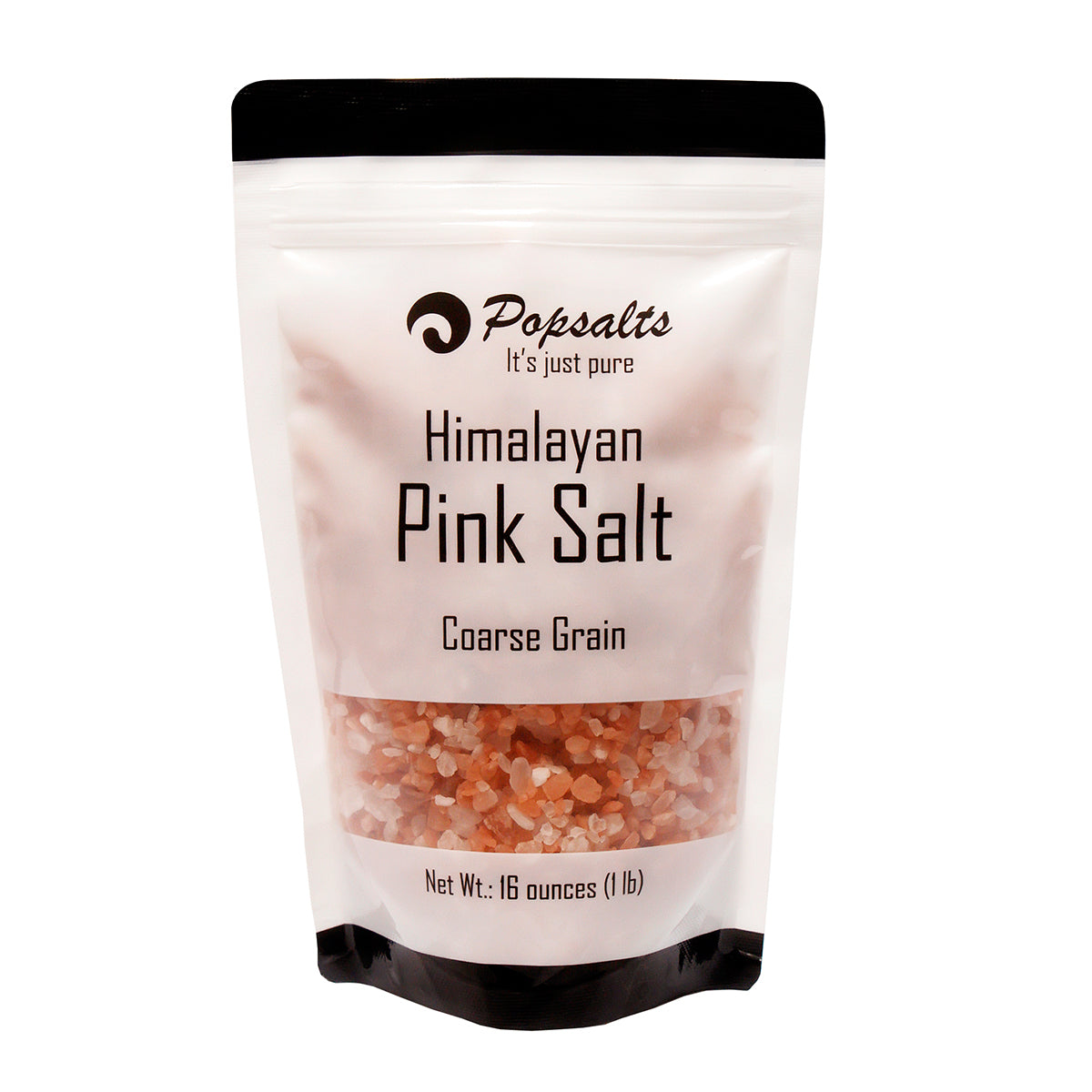Popsalts Himalayan Pink Salt 1 Pound Pouch Coarse Grain Kosher and Natural Certified - MSL9