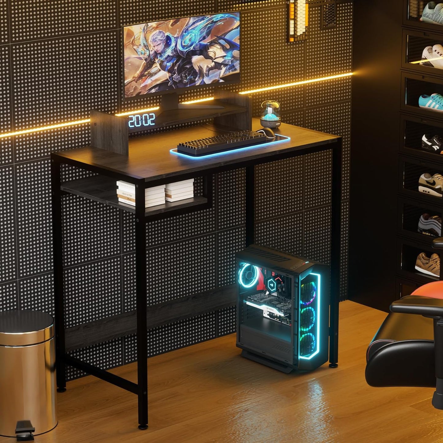 MINOSYS 32 Inches Office Desktop With Storage annd Monitor Stand - MTABLE32