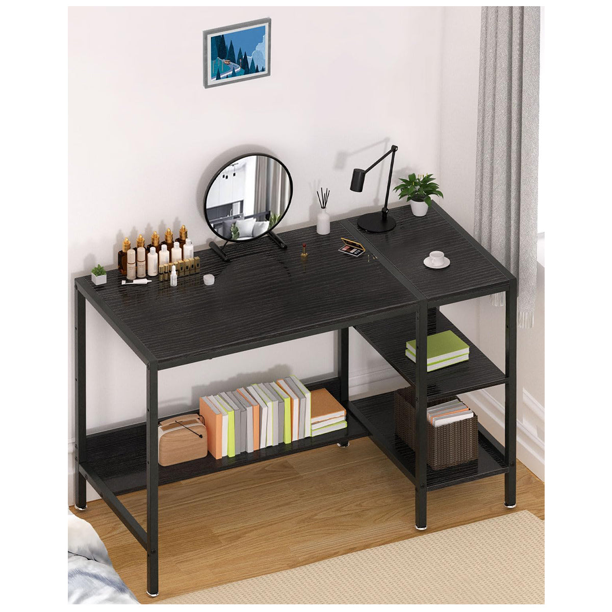 MINOSYS 47 Inches Office Desktop With Storage annd Monitor Stand - MTABLE47