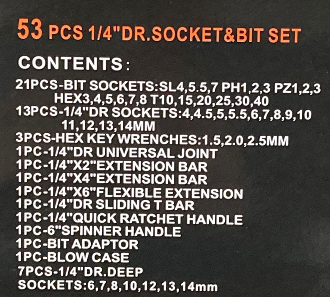 53 Pcs Mechanical Tool Kit Chrome Vanadium Steel Manual Tool Kit - MTOOL53
