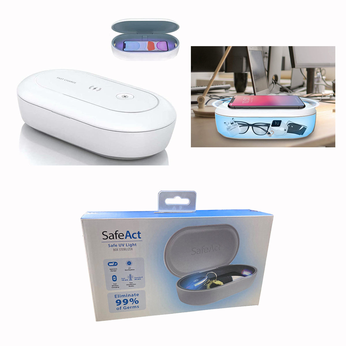 Wireless Phone Charger With Safe Uv Light Box Sterilizer MUVBOX