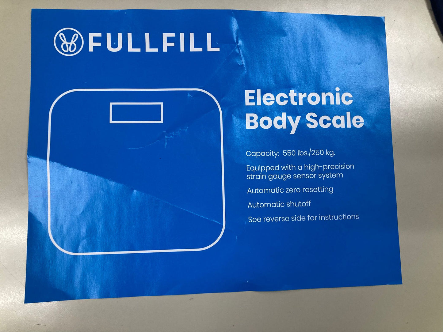 Fullfill Weighing Scale 550 Lbs Capacity With 2 Aaa Batteries Included - SCALE121