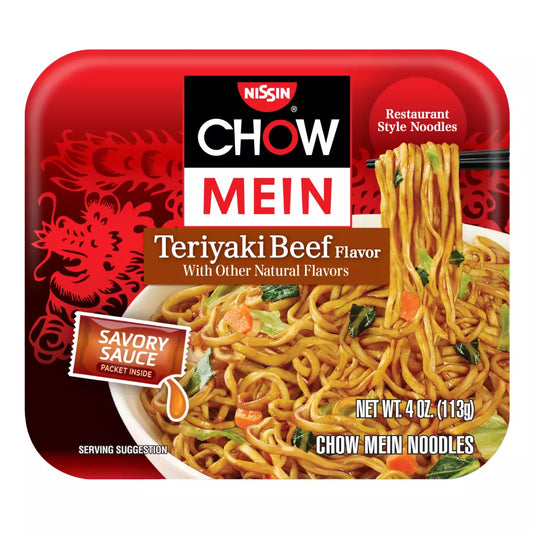 NISSIN CHOW MEIN NOODLES TERIYAKI BEEF FLAVOR, GNISSIN237