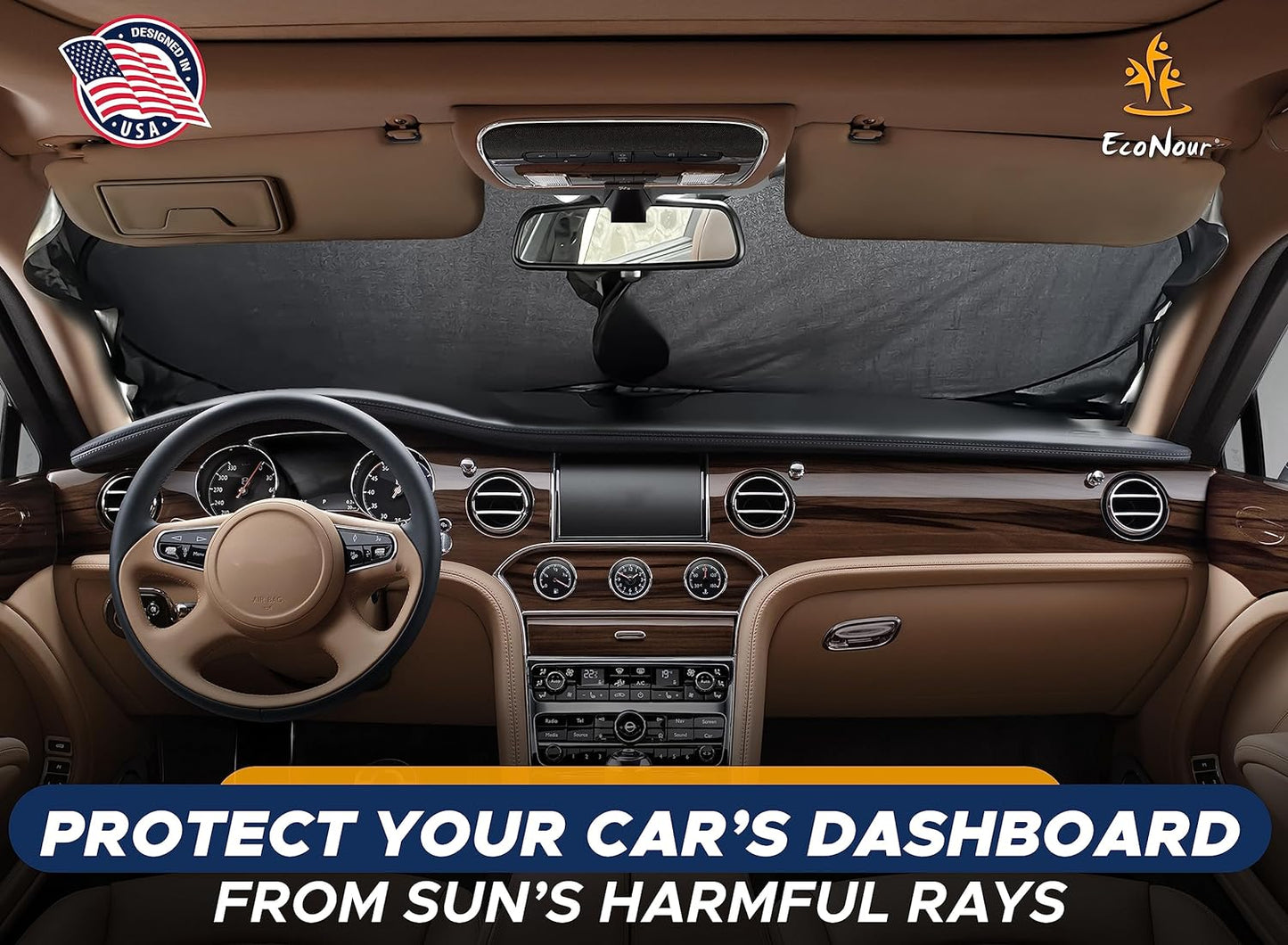 ECONOUR Car Sunshade 59 x 29 Inches - MHWP0G