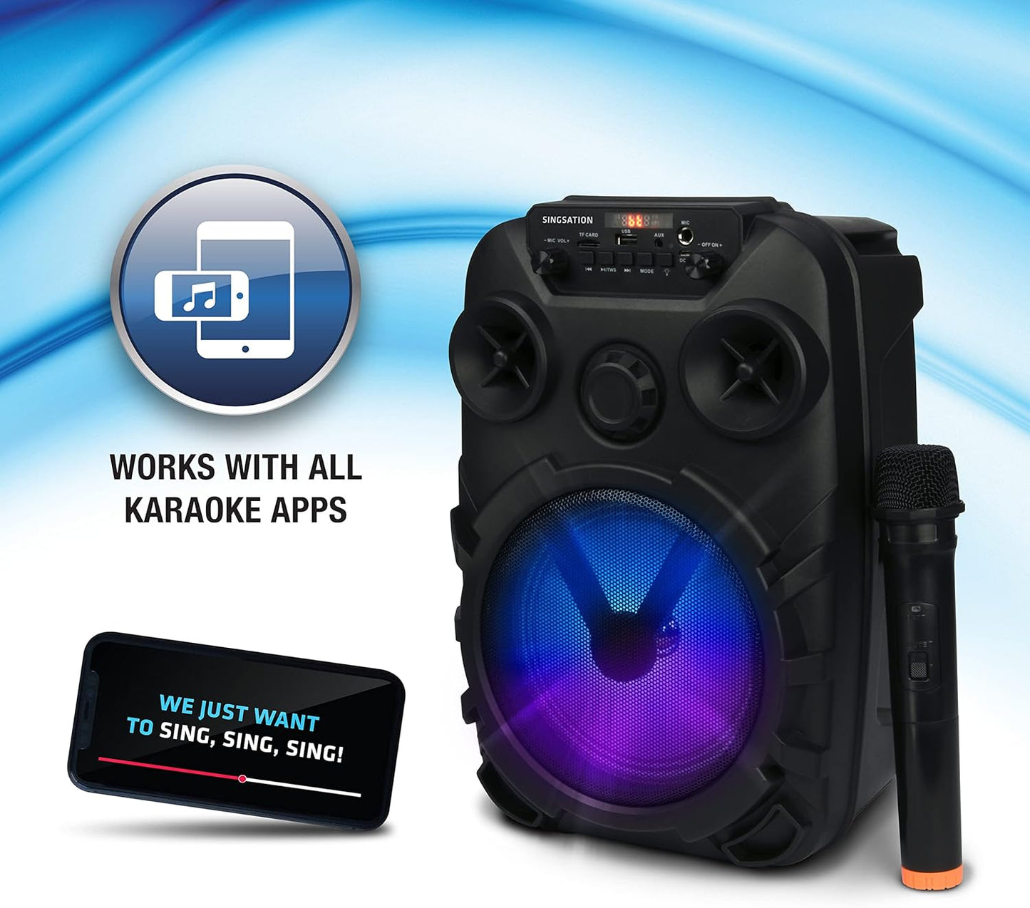 8 Inches All In One Karaoke System With Wireless Microphone & Remote - HT583