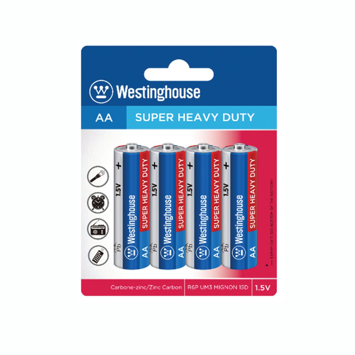 AA Westinghouse 4Pk Heavy Duty Batteries - AAWH4PKHD