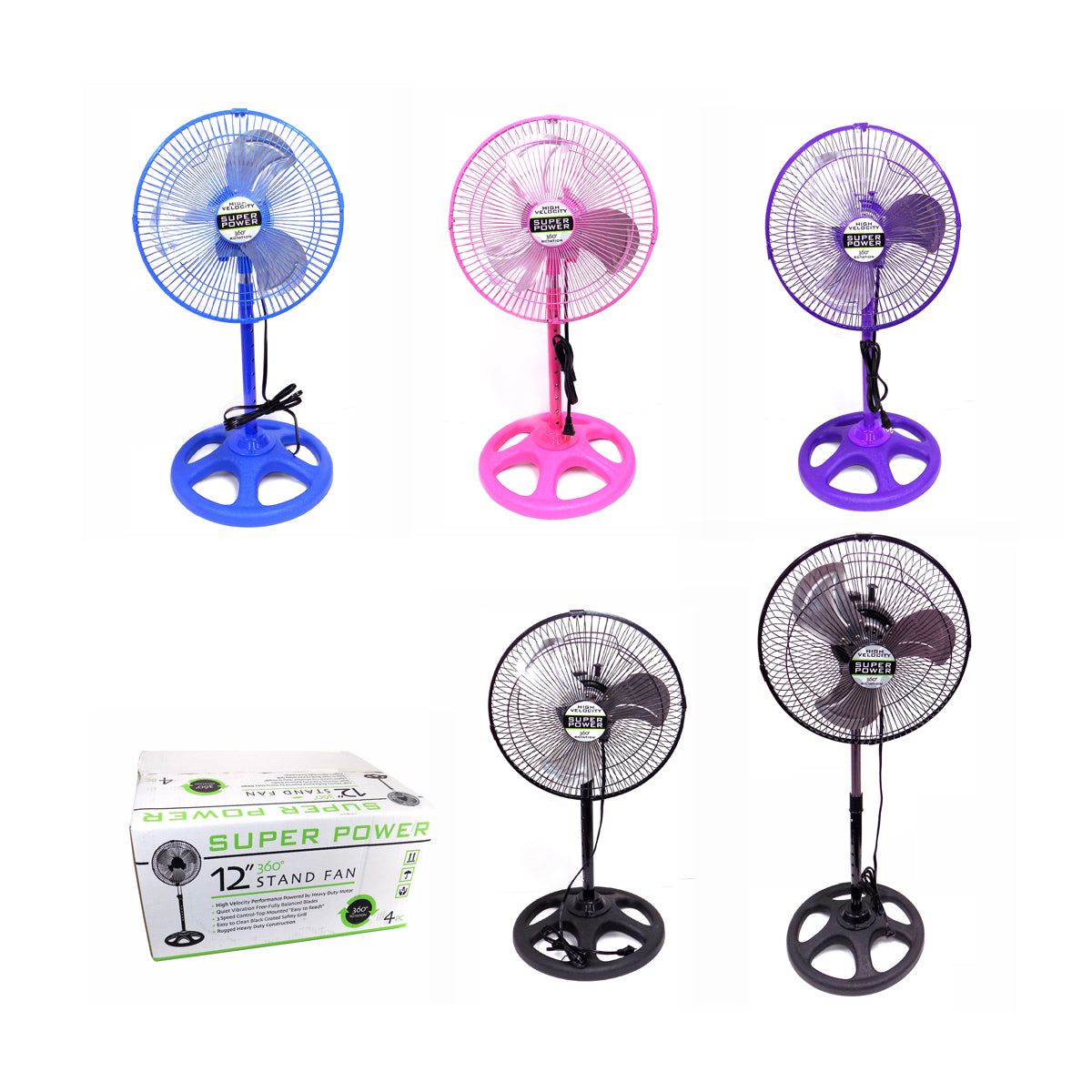 12" Fan 360 4Pk Superpower - FAN12/360/4PK/A