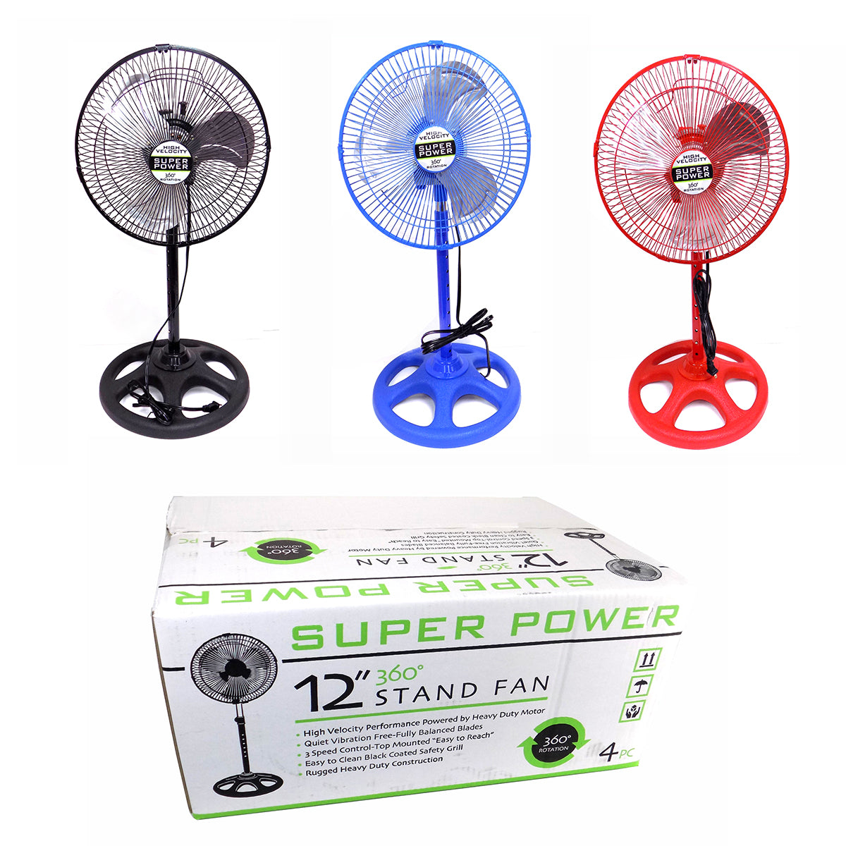 12" Fan 360 4Pk Superpower - FAN12/360/4PK/A