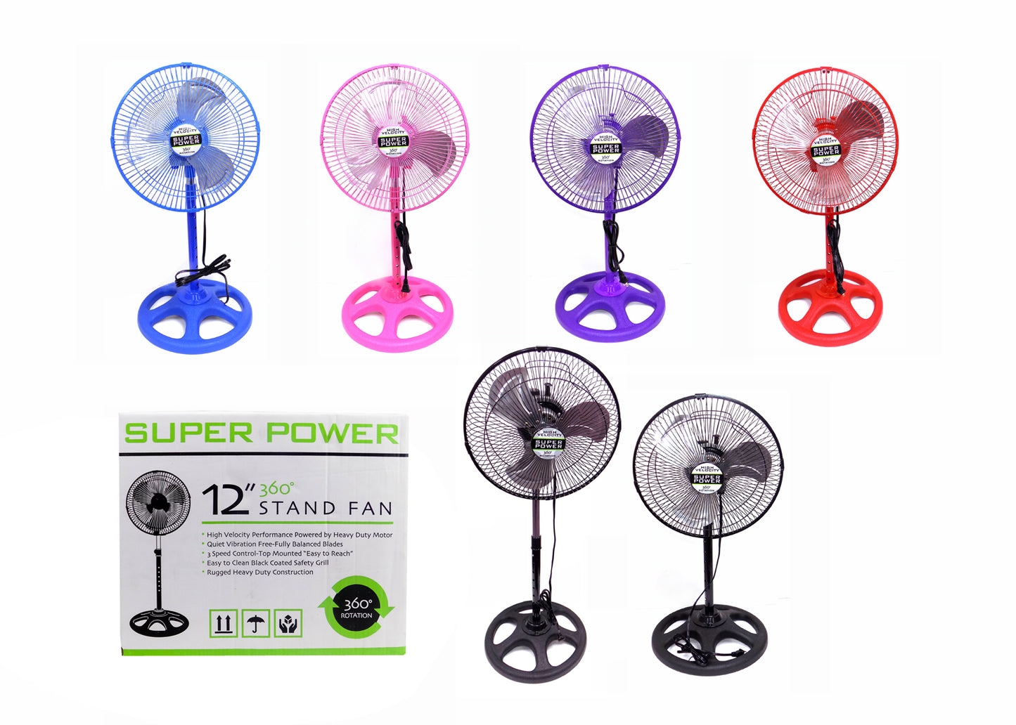 12" Fan 360 4Pk Superpower - FAN12/360/4PK/A