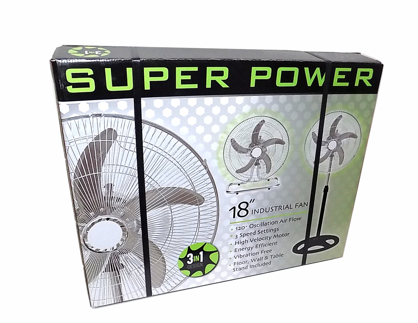 3 In 1 18" Fan 
5 Blades - FAN18/1/5/POWER