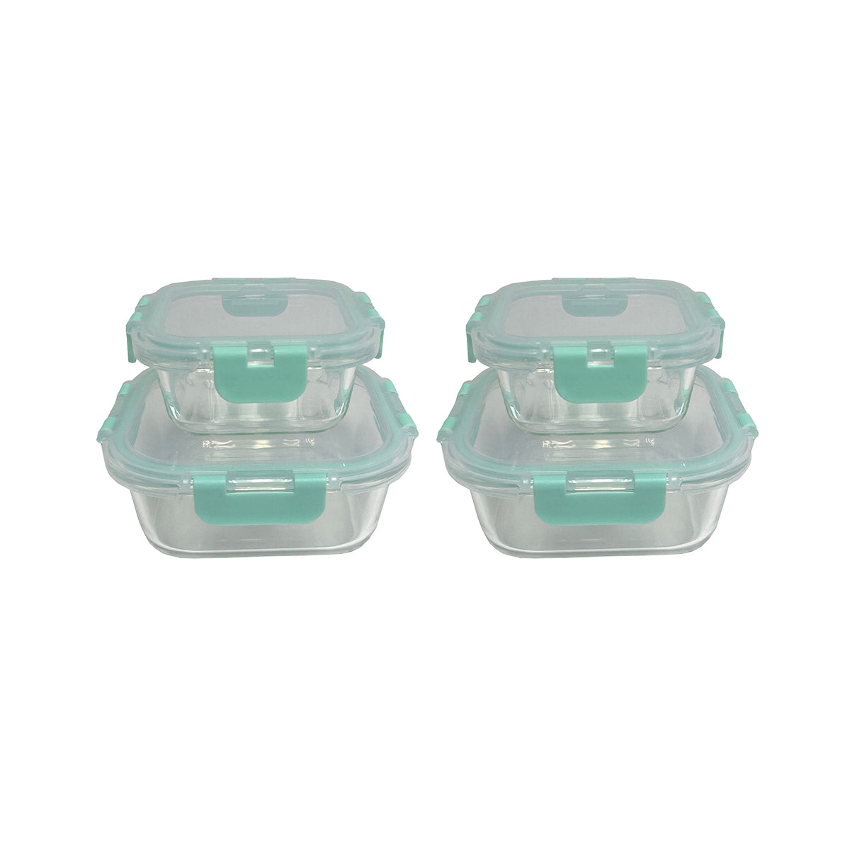 4 Pk Square Container
2X 530Ml + 2X 1100Ml, Glass W/ Hinged Pp Lid - FC530SQ