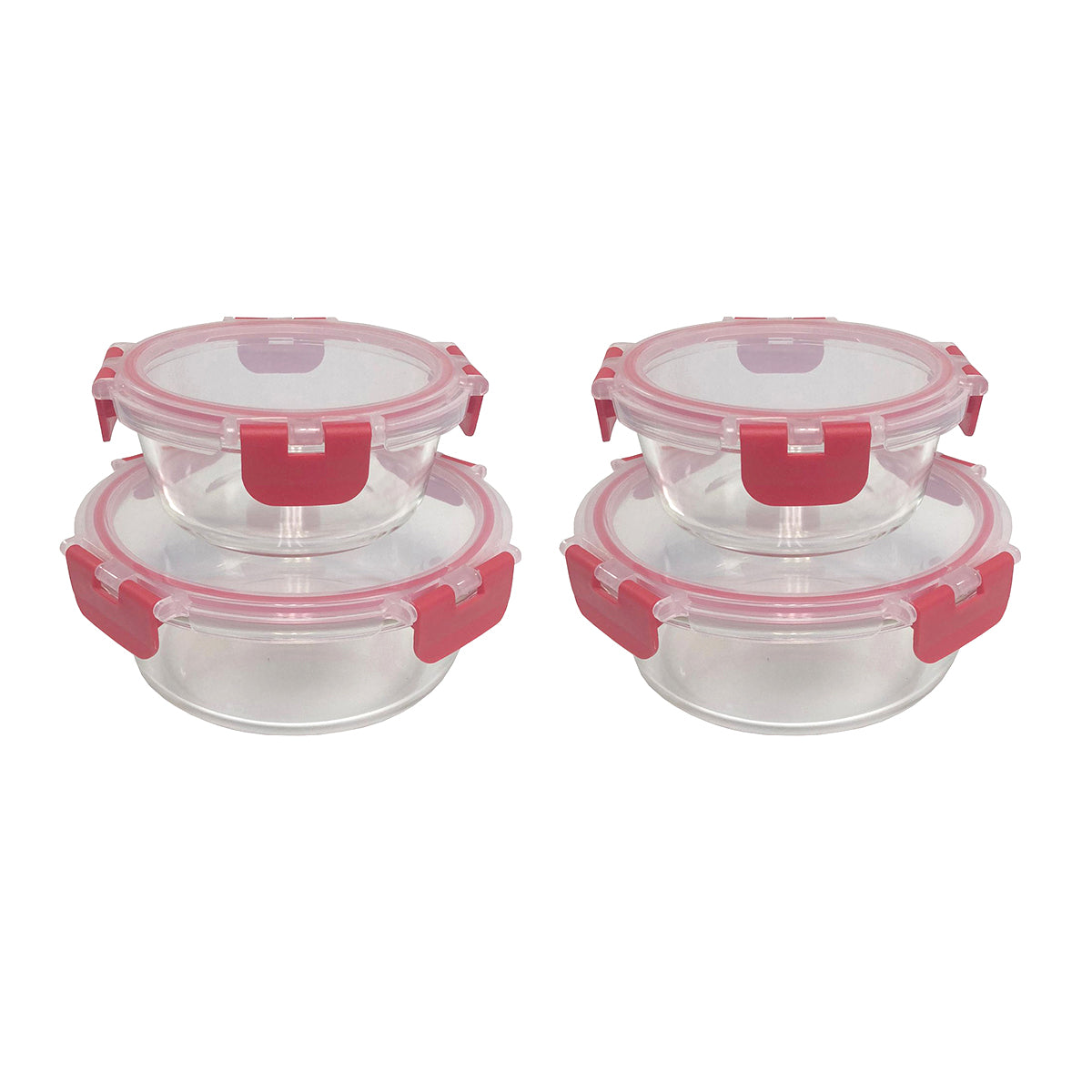 4 Pk Round Container
2X 390Ml + 2X 970 Ml Glass W/ Hinged Pp Lid - FC390RO