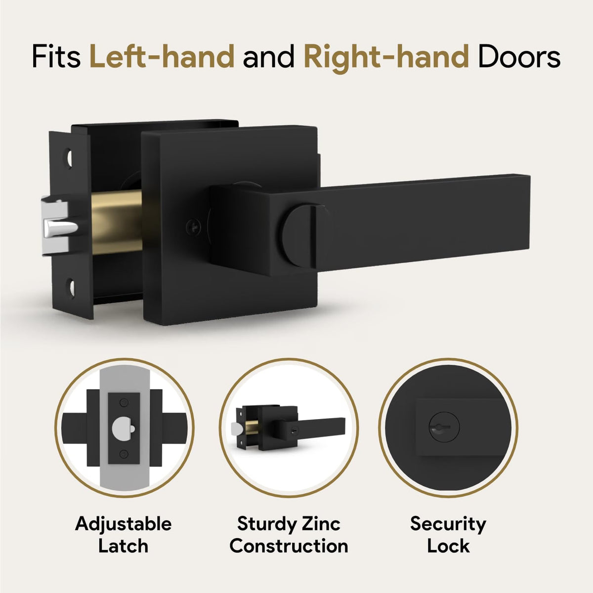 MEGA HANDLES Robell Entry Door Handle 1 pack, Keyed lock - HD807
