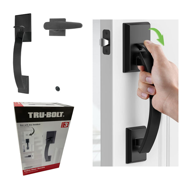 Tru-Bolt Jackson Matte Black Entry Door Handleset - HD53674