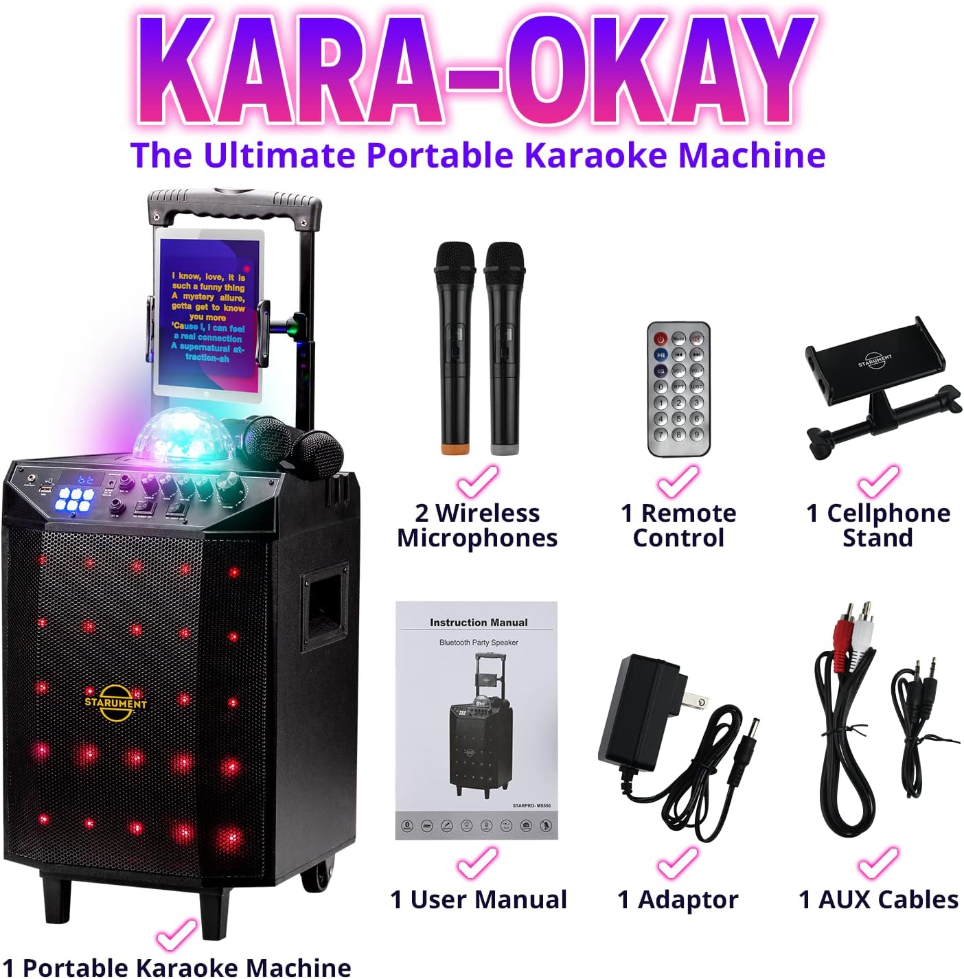 STARUMENT Portable Karaoke Machine - HT500