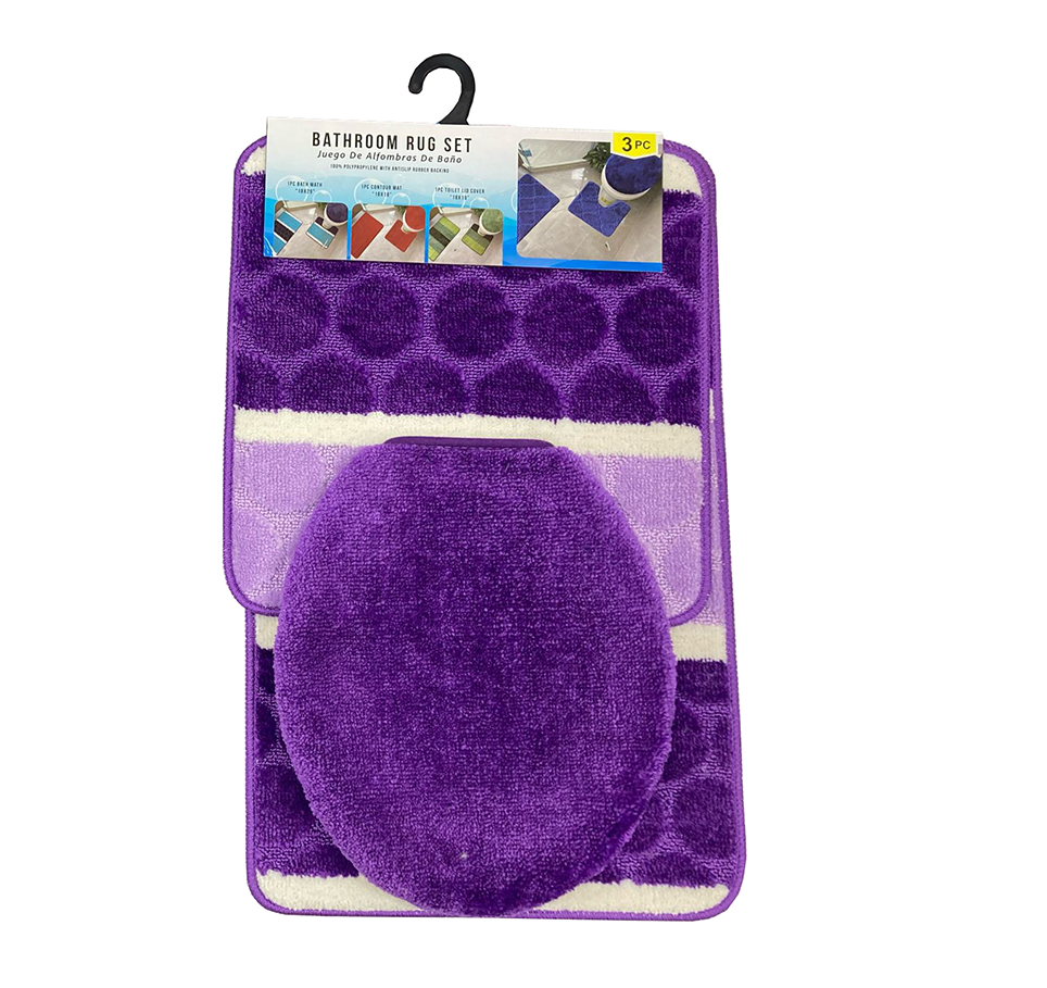 3 Pc Set Bathroom Rug - HW125