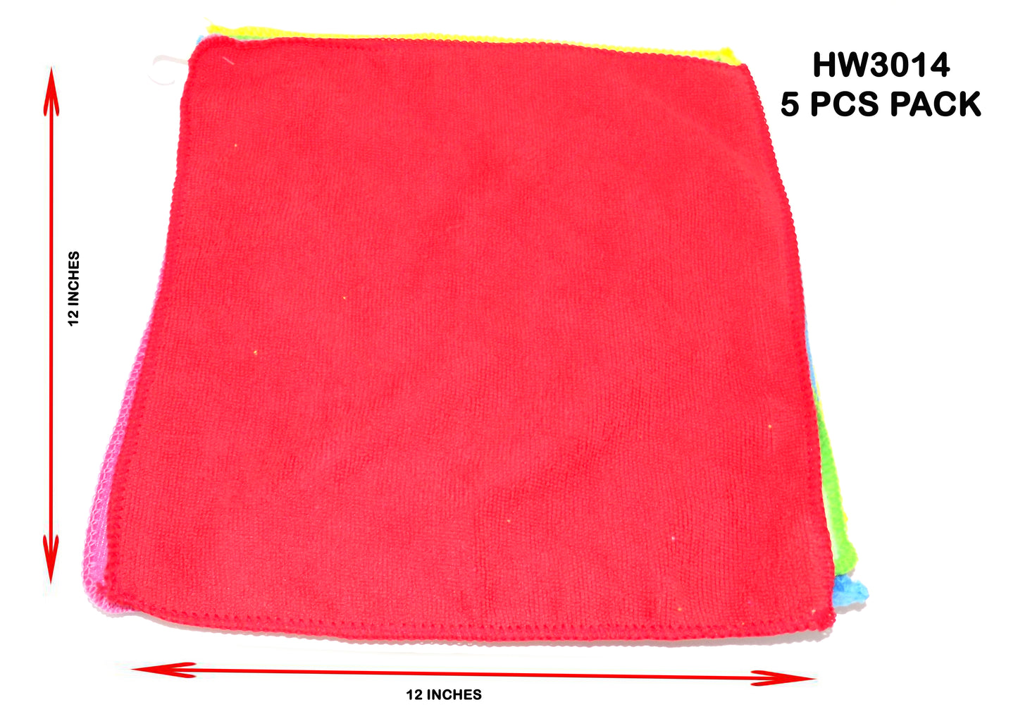 5 Pcs Microfiber Cleaning Cloth
Size: 11.8" X 11.8" - HW3014