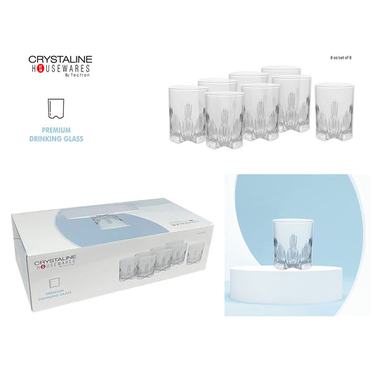 8 Oz Set Of 8 Premium Drinking Glass - HWGL8
