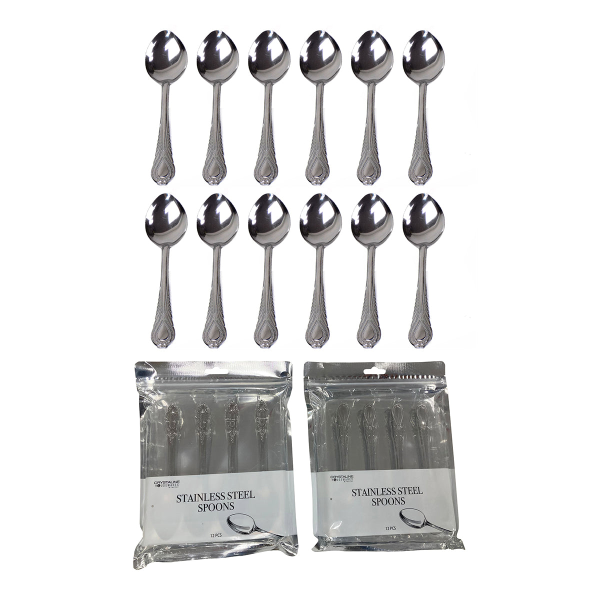 12 Pcs Stainless Steel Spoons Set - KT228