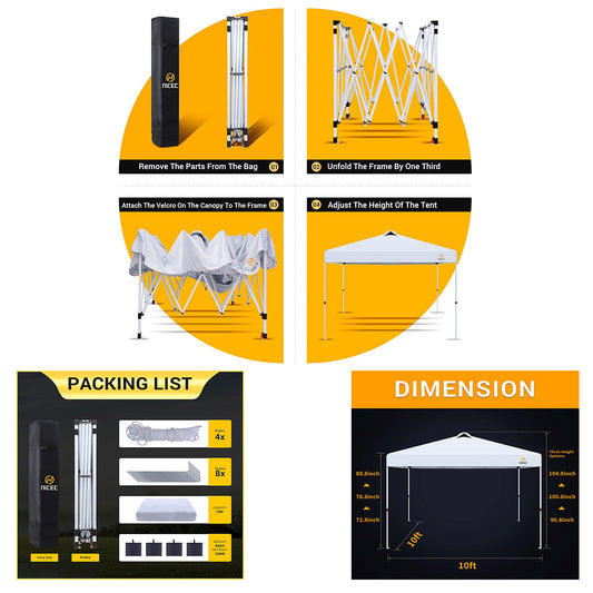 Pop Up 10 x 10 Ft Canopy Tent - MCANOPY