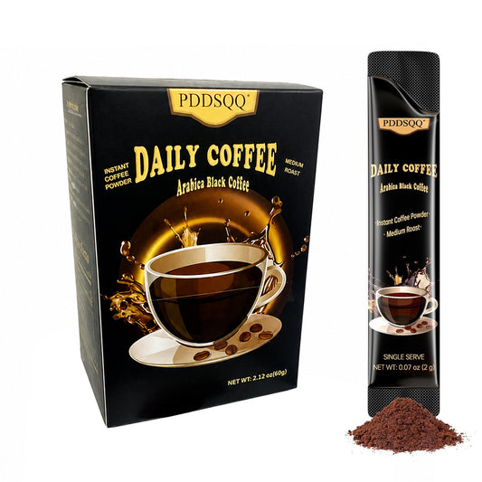PDDSQQ Arabica Instant Black Coffee 30 packs Medium Roast 60g - MCOFFEE30
