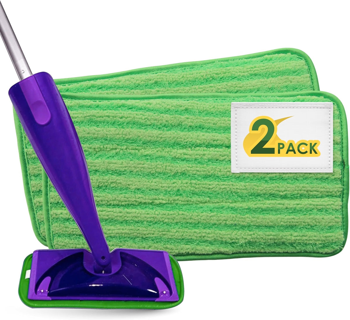 Turbo Mops Reusable Floor Mop Pads 2 Pack 12 inches Microfiber Mop Refills - M MOP