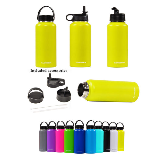 32 Oz Stainless Steel Water Bottle With 3 Caps Included - MMUG32