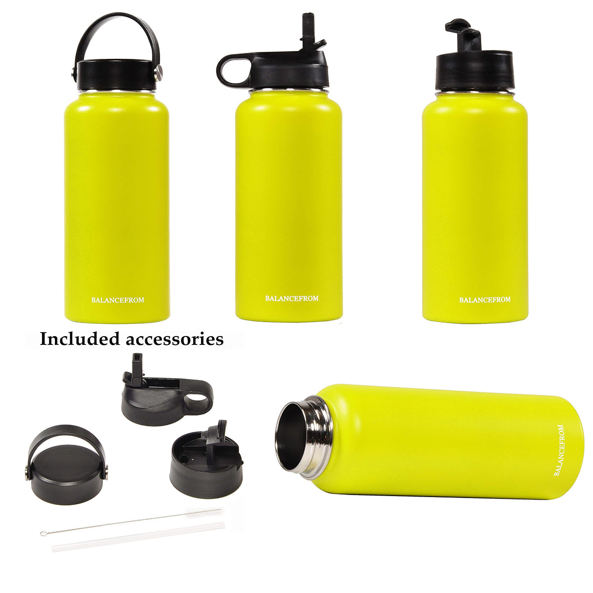 32 Oz Stainless Steel Water Bottle With 3 Caps Included - MMUG32