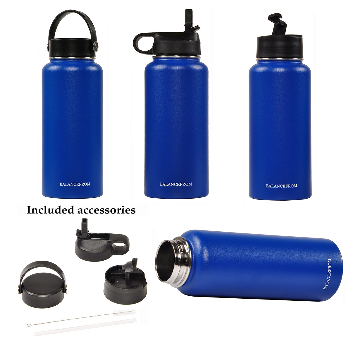 40 Oz Stainless Steel Water Bottle With 3 Caps Included - MMUG40