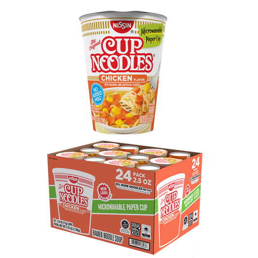 2.5 OZ NISSIN Cup Noodles Chicken Flavor (Microwavable Paper Cup) - MNOODLES24C