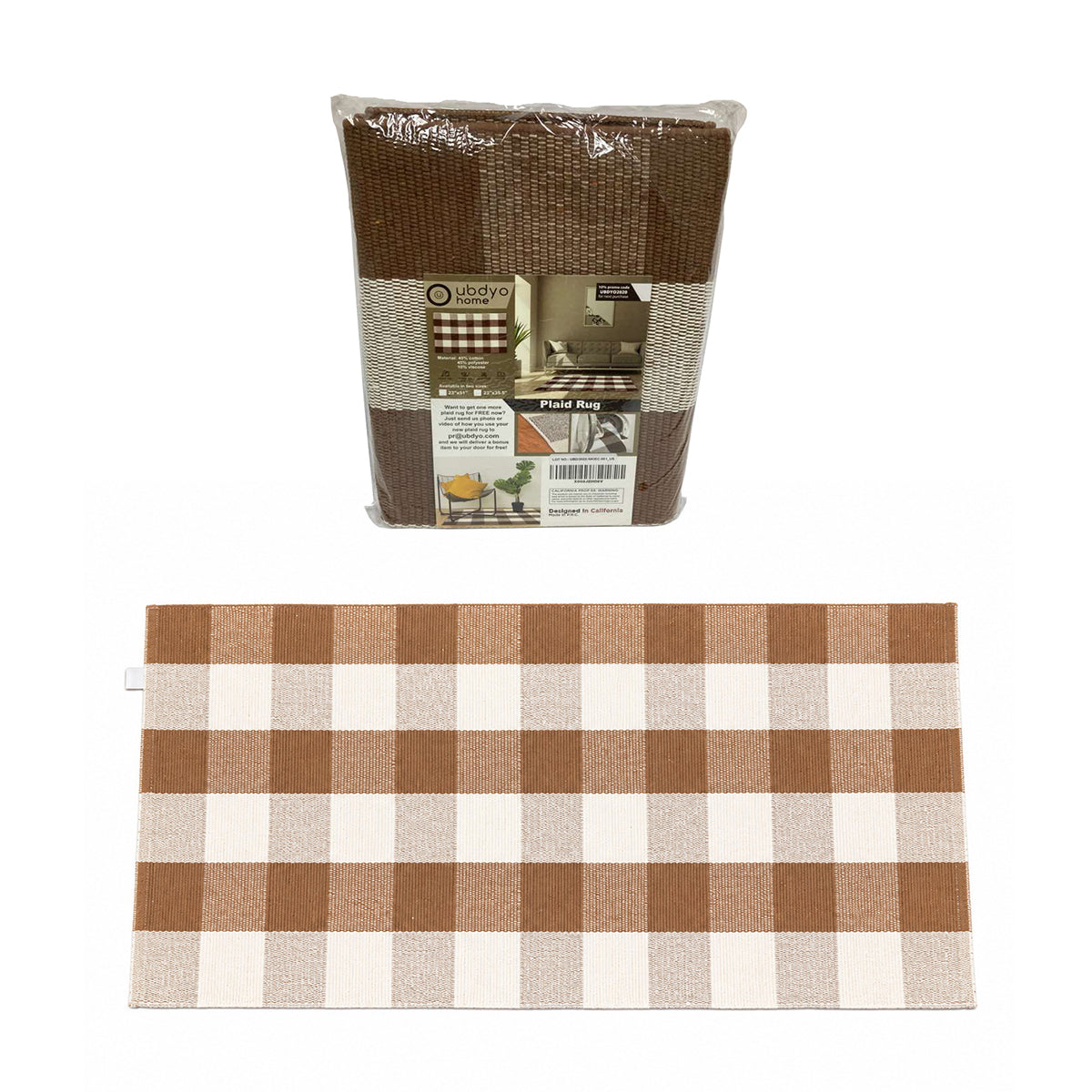 23 Inch X 51 Inch Plaid Rug Checkered - M RUG2351